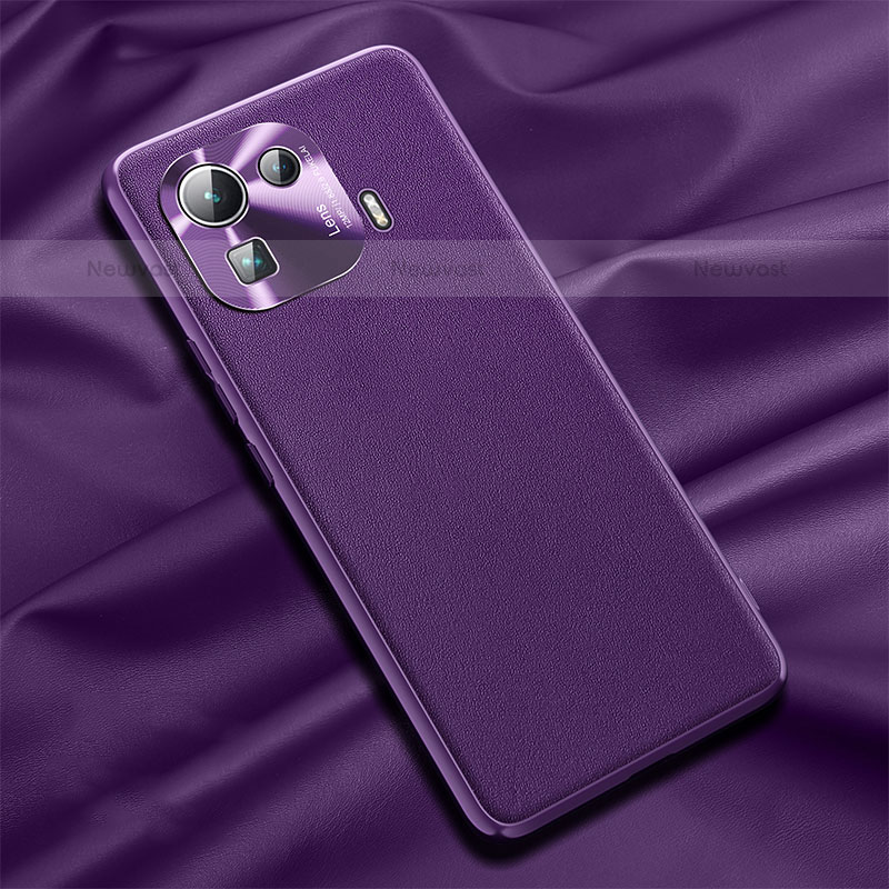 Soft Luxury Leather Snap On Case Cover S05 for Xiaomi Mi 11 Pro 5G Purple