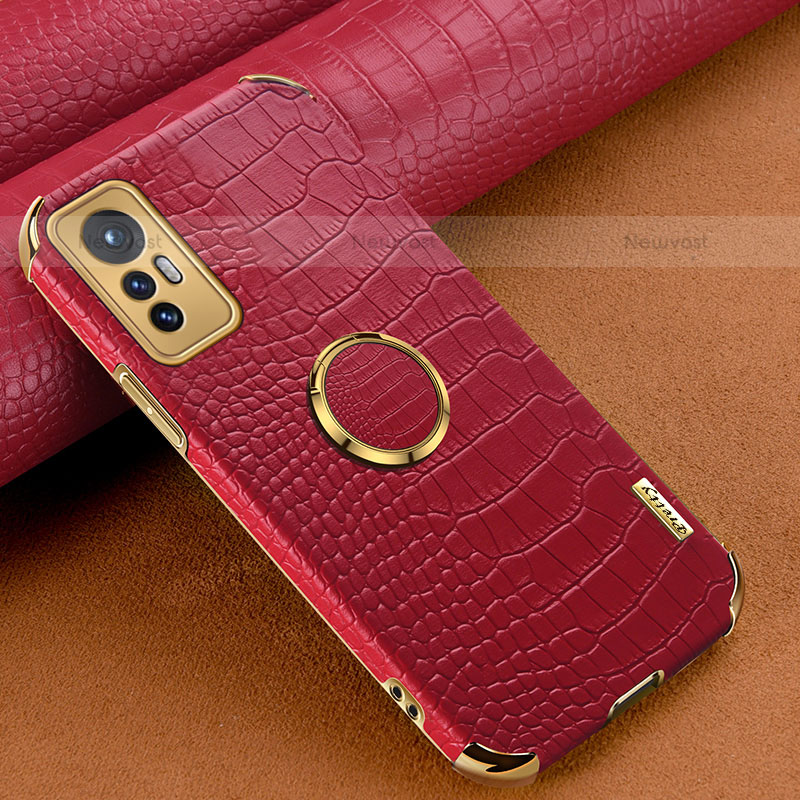 Soft Luxury Leather Snap On Case Cover S05 for Xiaomi Mi 12 Pro 5G Red