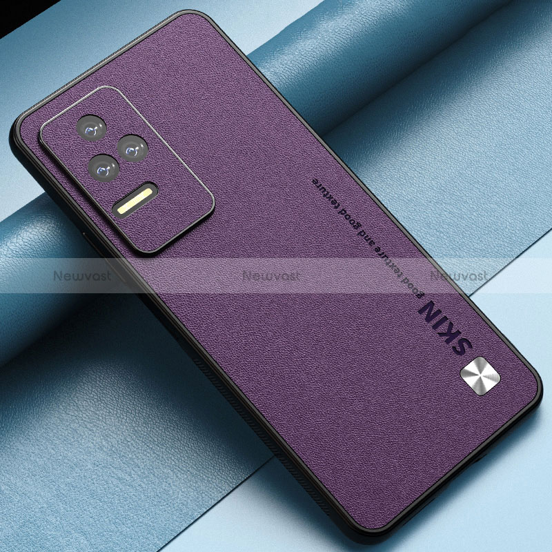 Soft Luxury Leather Snap On Case Cover S05 for Xiaomi Redmi K50 Pro 5G Purple