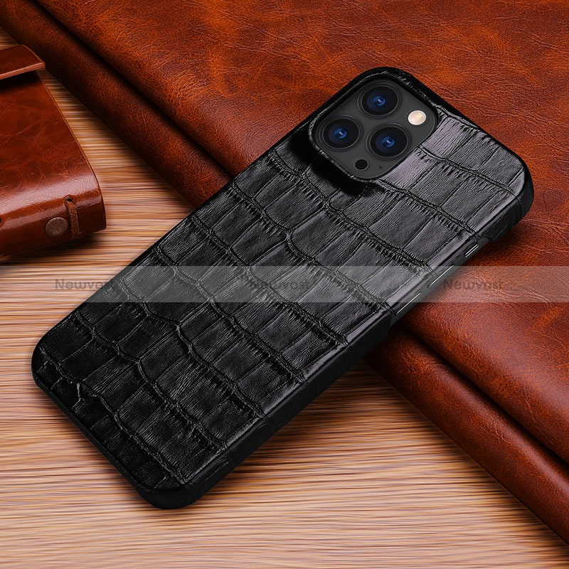 Soft Luxury Leather Snap On Case Cover S06 for Apple iPhone 14 Pro