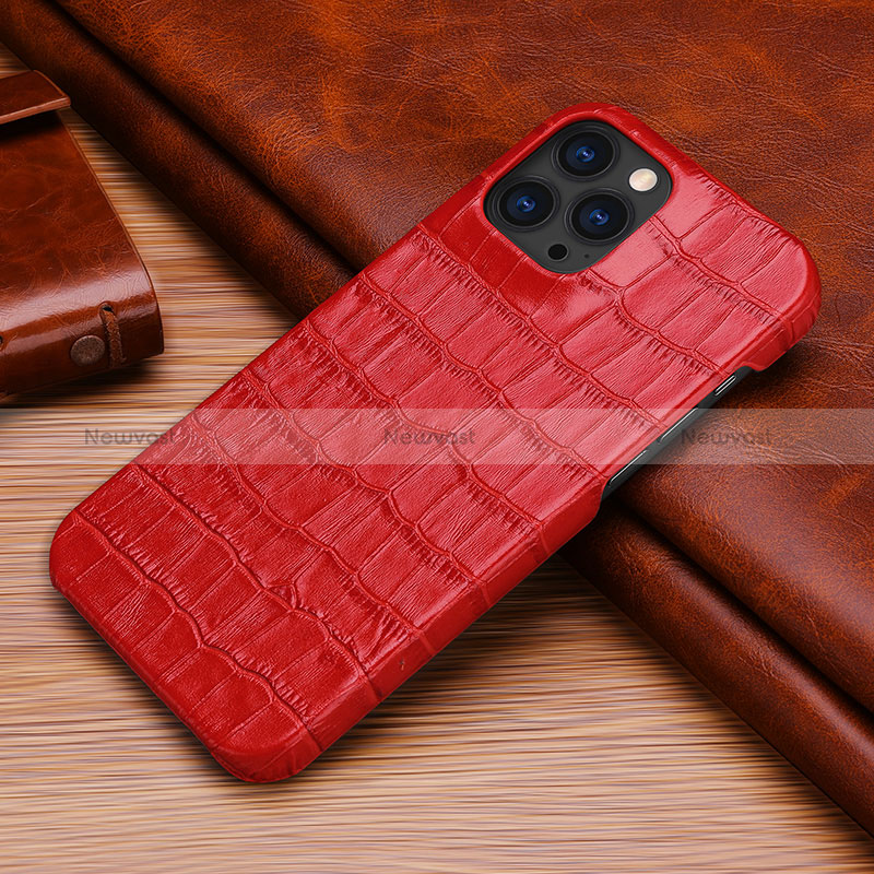 Soft Luxury Leather Snap On Case Cover S06 for Apple iPhone 14 Pro