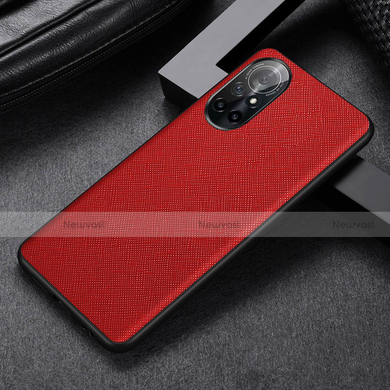 Soft Luxury Leather Snap On Case Cover S06 for Huawei Nova 8 Pro 5G Red