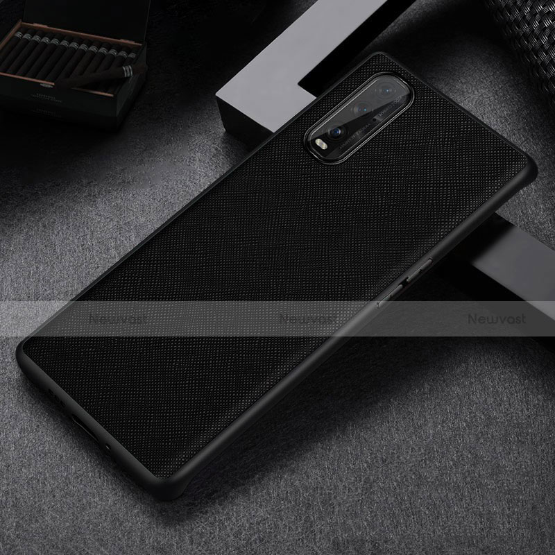 Soft Luxury Leather Snap On Case Cover S06 for Oppo Find X2 Black