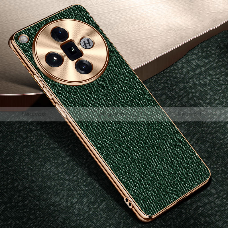 Soft Luxury Leather Snap On Case Cover S06 for Oppo Find X7 5G Green