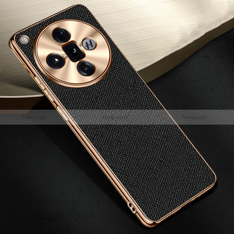 Soft Luxury Leather Snap On Case Cover S06 for Oppo Find X7 Ultra 5G Black