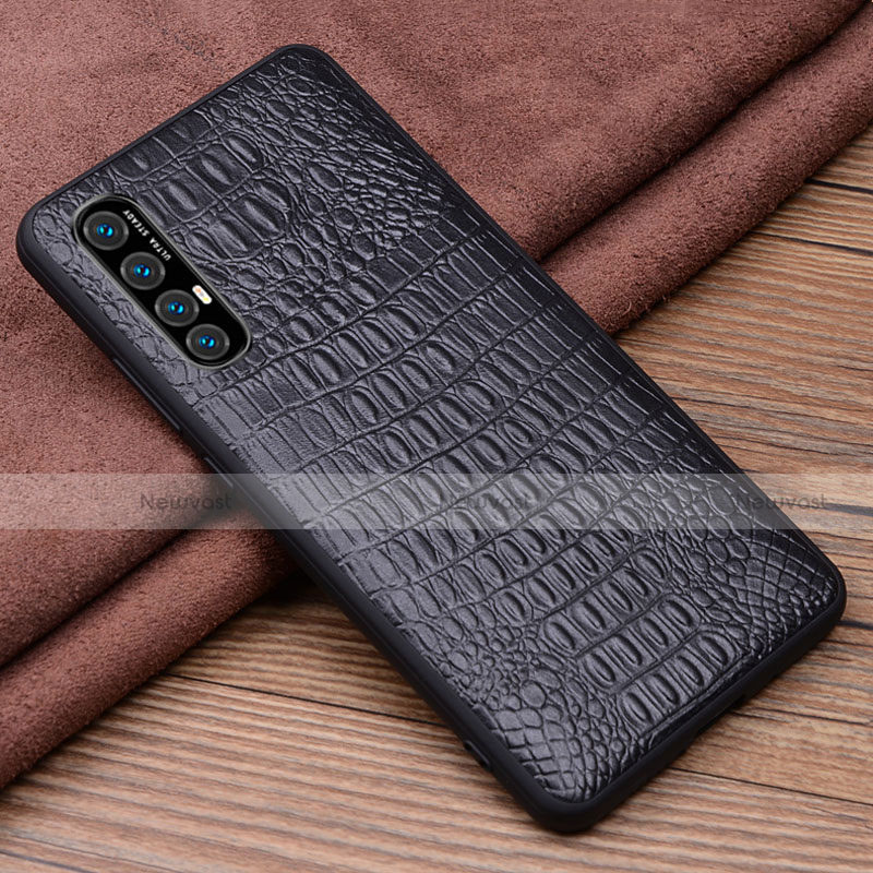 Soft Luxury Leather Snap On Case Cover S06 for Oppo Reno3 Pro Black