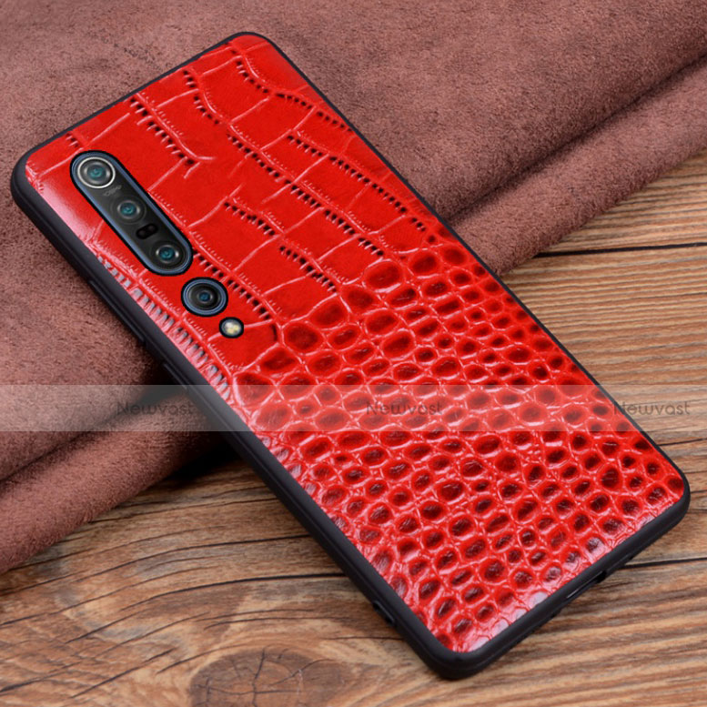 Soft Luxury Leather Snap On Case Cover S06 for Xiaomi Mi 10 Pro Red