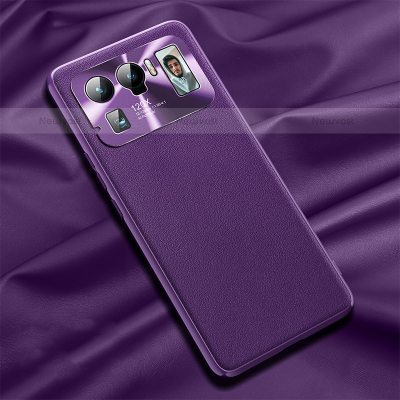 Soft Luxury Leather Snap On Case Cover S06 for Xiaomi Mi 11 Ultra 5G Purple