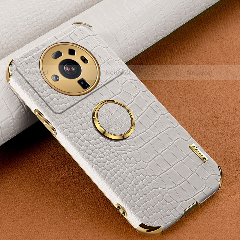 Soft Luxury Leather Snap On Case Cover S06 for Xiaomi Mi 12 Ultra 5G White