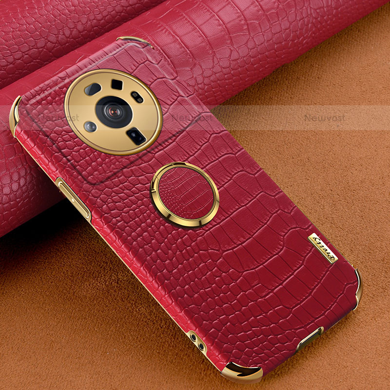 Soft Luxury Leather Snap On Case Cover S06 for Xiaomi Mi 12S Ultra 5G Red