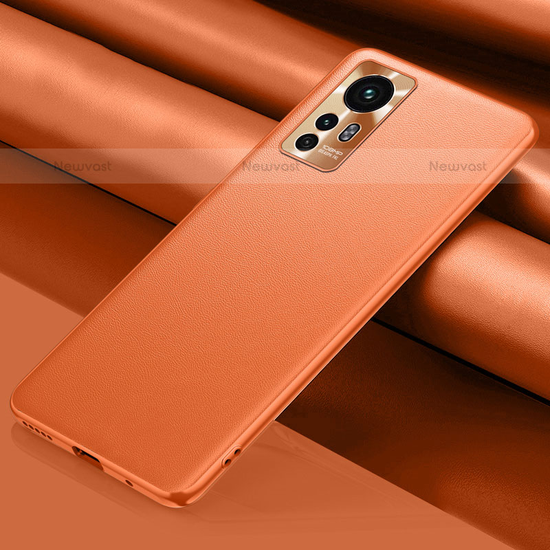 Soft Luxury Leather Snap On Case Cover S06 for Xiaomi Mi 12X 5G Orange