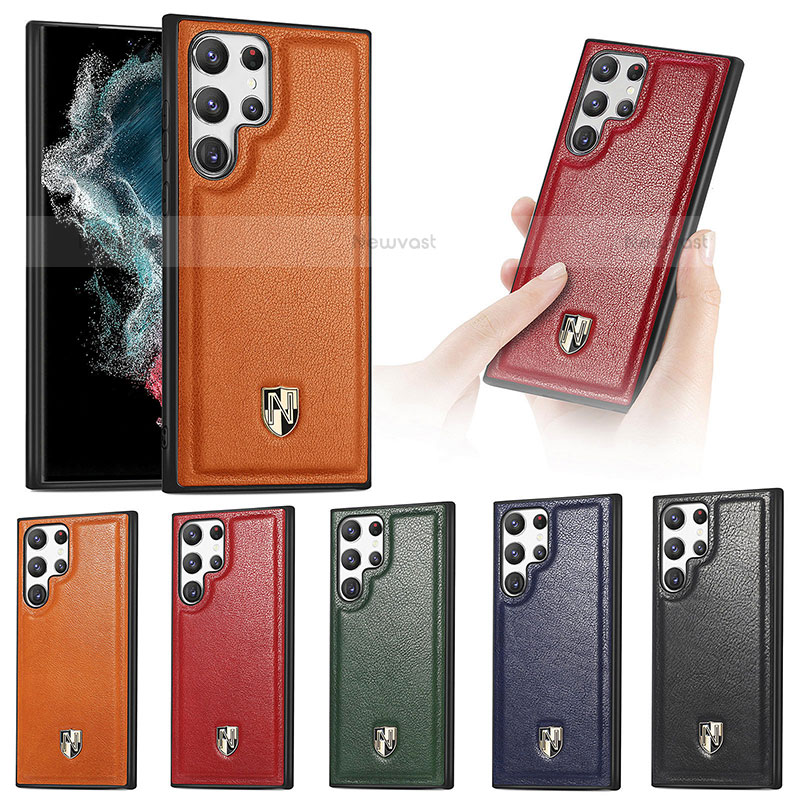 Soft Luxury Leather Snap On Case Cover S06D for Samsung Galaxy S23 Ultra 5G