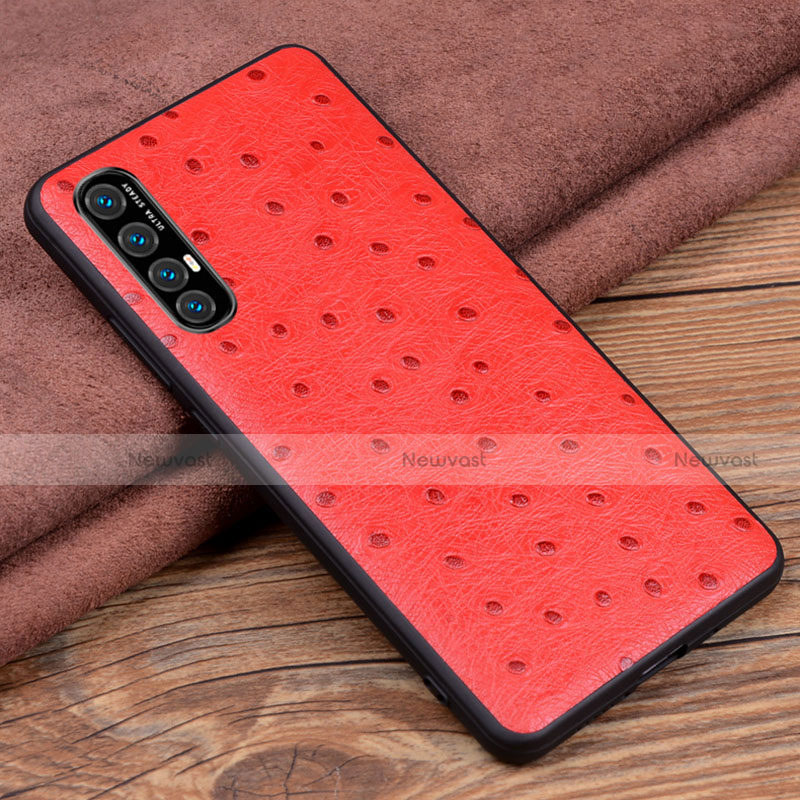 Soft Luxury Leather Snap On Case Cover S07 for Oppo Find X2 Neo Red