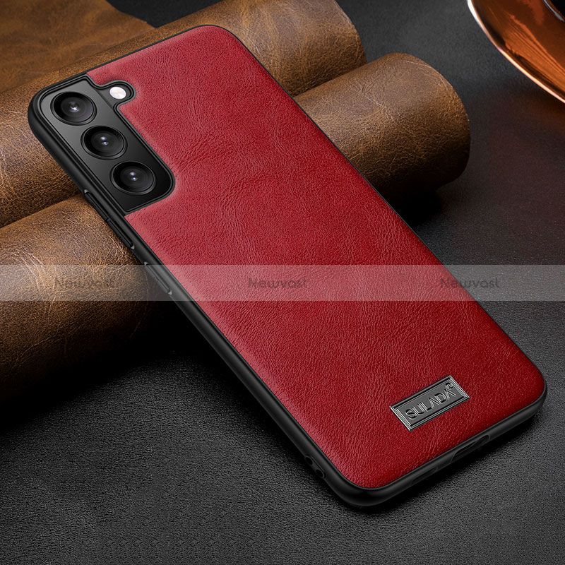 Soft Luxury Leather Snap On Case Cover S07 for Samsung Galaxy S24 5G Red