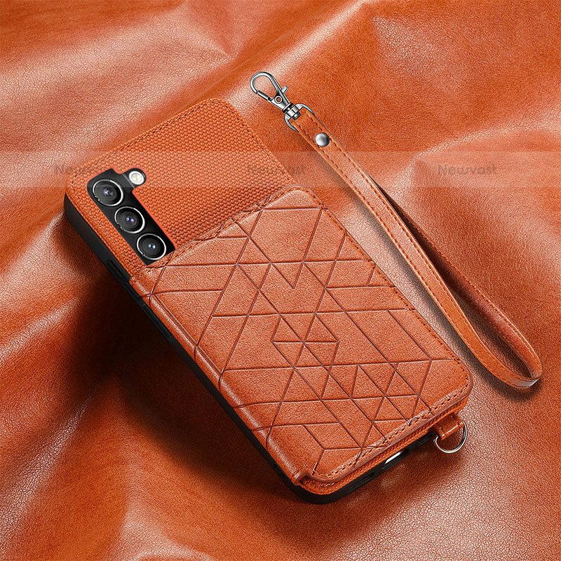 Soft Luxury Leather Snap On Case Cover S07D for Samsung Galaxy S21 5G Brown