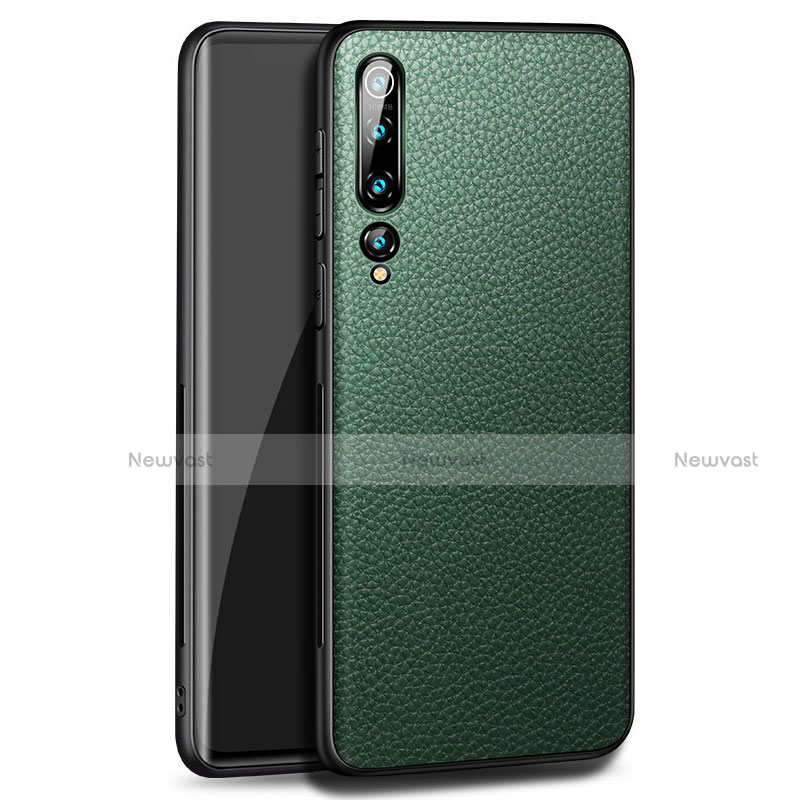 Soft Luxury Leather Snap On Case Cover S08 for Xiaomi Mi 10 Green