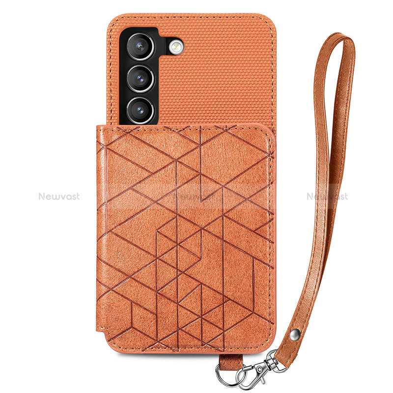 Soft Luxury Leather Snap On Case Cover S08D for Samsung Galaxy S22 Plus 5G