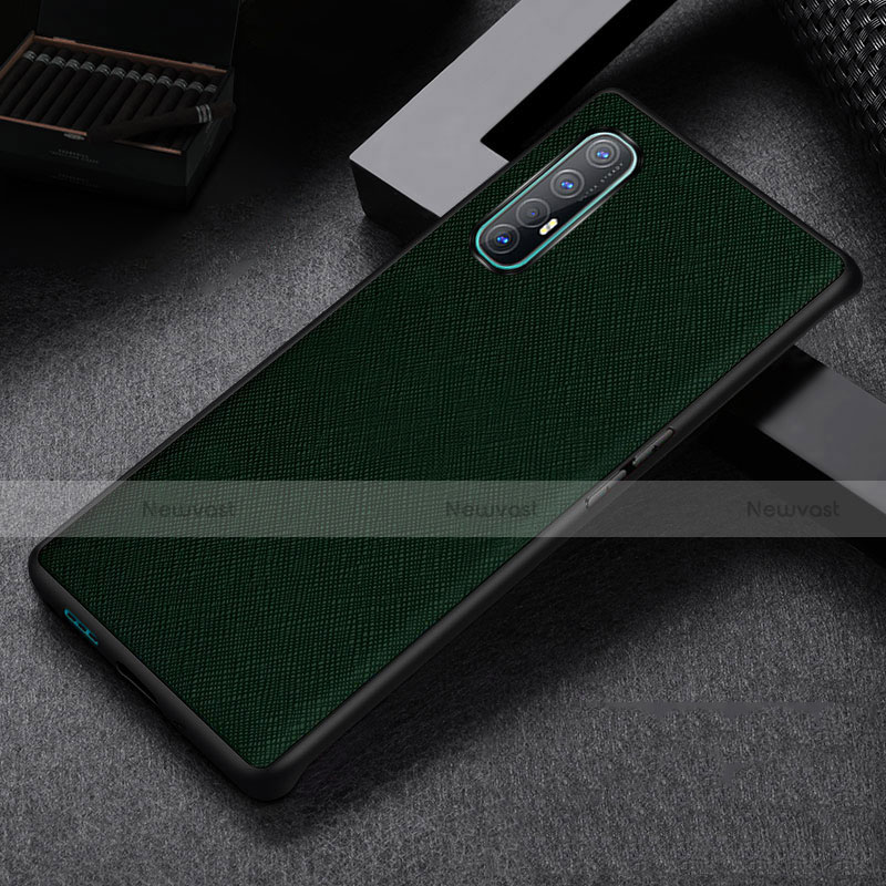 Soft Luxury Leather Snap On Case Cover S09 for Oppo Reno3 Pro Green