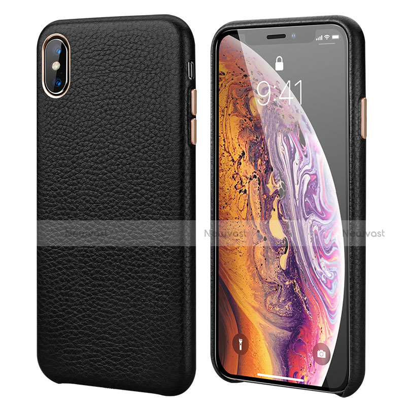 Soft Luxury Leather Snap On Case Cover S14 for Apple iPhone X