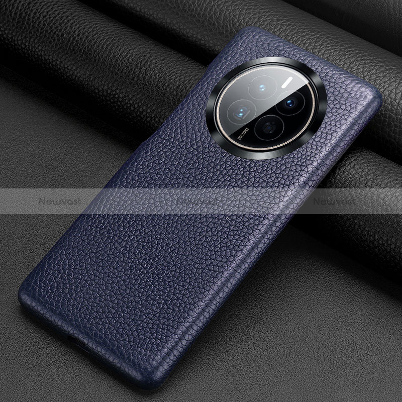 Soft Luxury Leather Snap On Case Cover ST1 for Huawei Mate 50E Blue