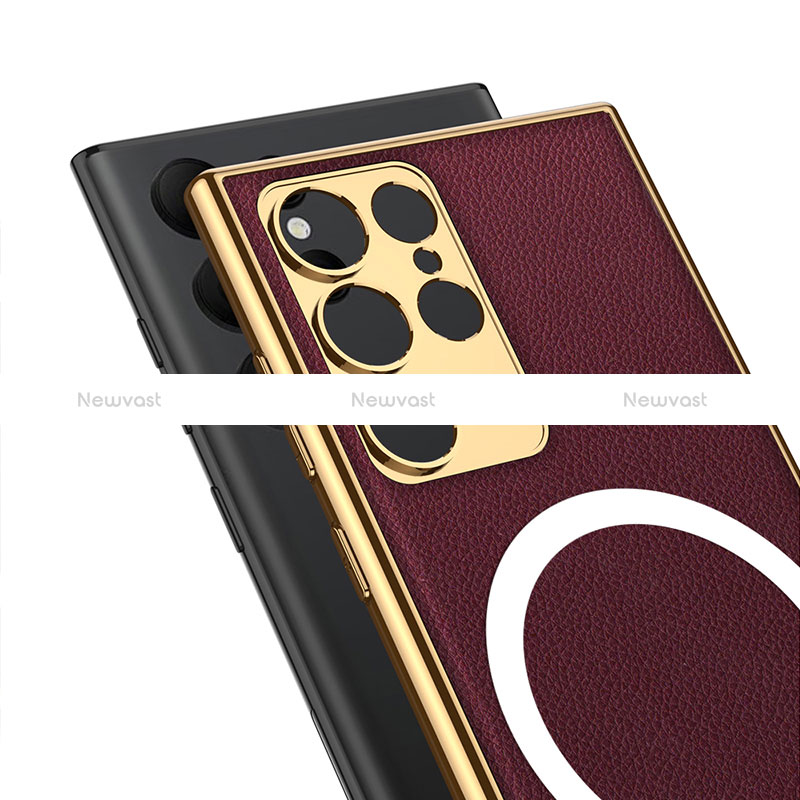 Soft Luxury Leather Snap On Case Cover with Mag-Safe Magnetic AC3 for Samsung Galaxy S21 Ultra 5G