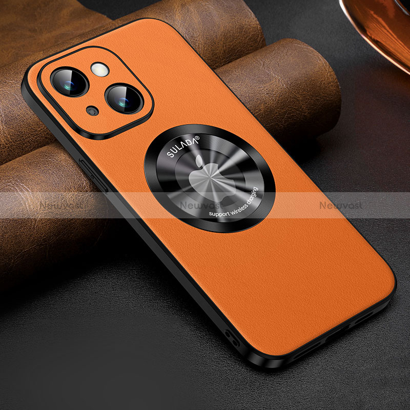 Soft Luxury Leather Snap On Case Cover with Mag-Safe Magnetic LD2 for Apple iPhone 14