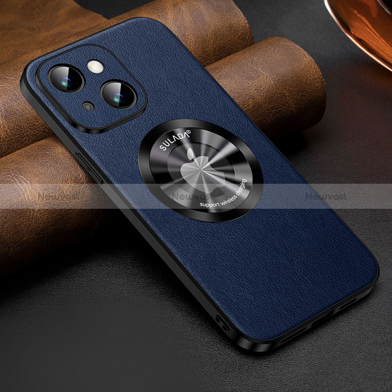 Soft Luxury Leather Snap On Case Cover with Mag-Safe Magnetic LD2 for Apple iPhone 14