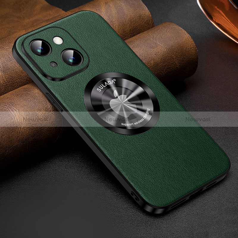 Soft Luxury Leather Snap On Case Cover with Mag-Safe Magnetic LD2 for Apple iPhone 14