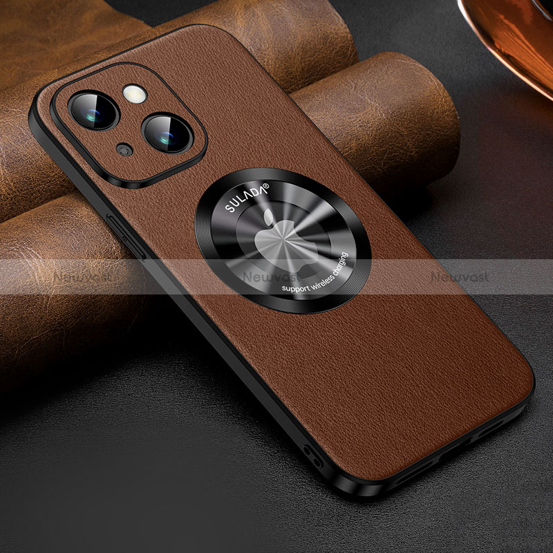 Soft Luxury Leather Snap On Case Cover with Mag-Safe Magnetic LD2 for Apple iPhone 14