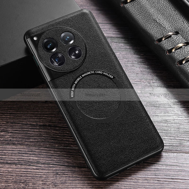 Soft Luxury Leather Snap On Case Cover with Mag-Safe Magnetic P01 for OnePlus 12R 5G