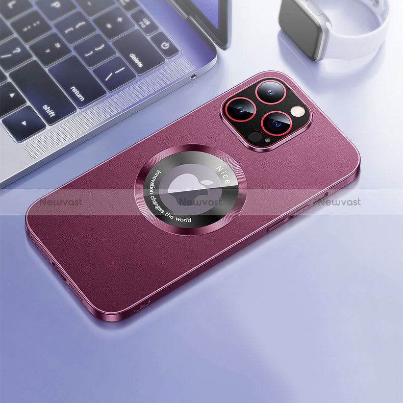 Soft Luxury Leather Snap On Case Cover with Mag-Safe Magnetic QC1 for Apple iPhone 13 Pro Max