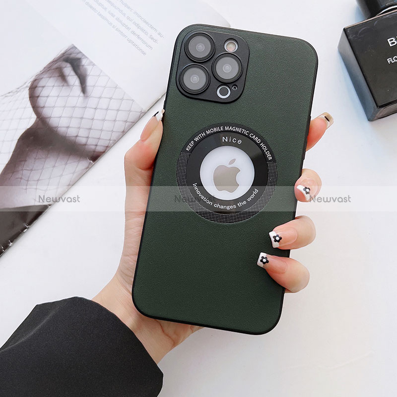 Soft Luxury Leather Snap On Case Cover with Mag-Safe Magnetic QC3 for Apple iPhone 15 Pro Max