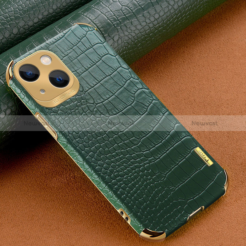 Soft Luxury Leather Snap On Case Cover XD1 for Apple iPhone 13 Green