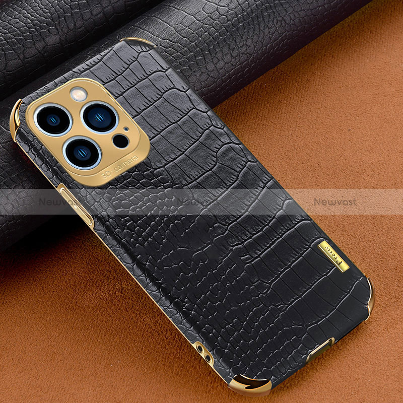 Soft Luxury Leather Snap On Case Cover XD1 for Apple iPhone 13 Pro Black