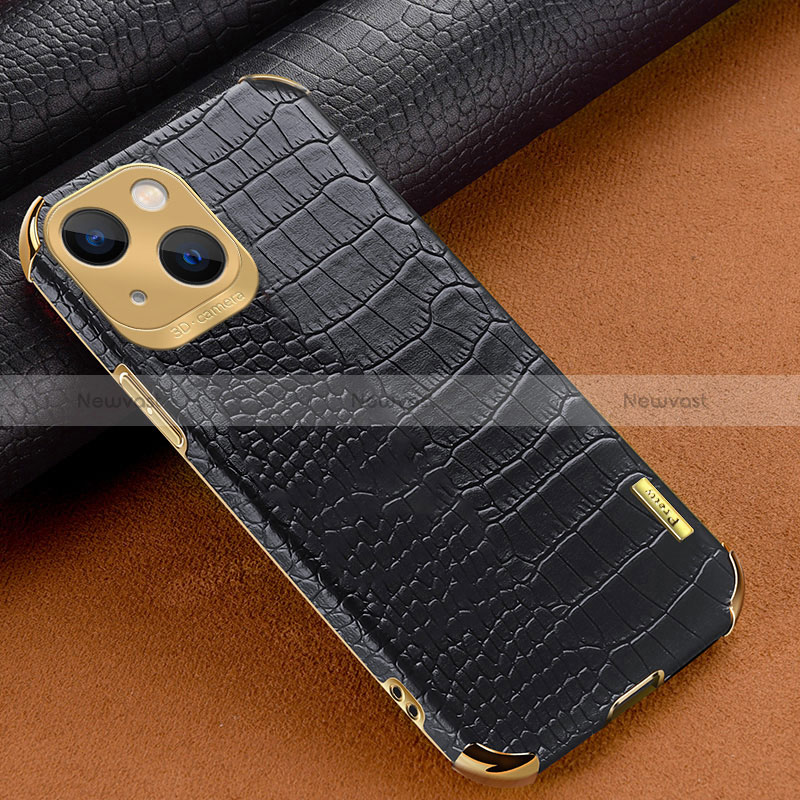 Soft Luxury Leather Snap On Case Cover XD1 for Apple iPhone 15 Black