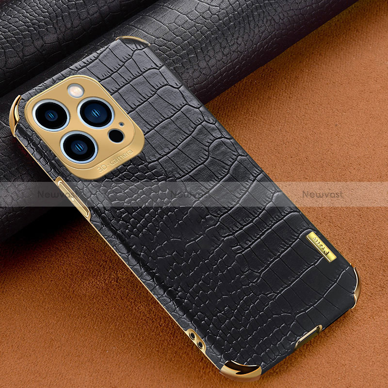 Soft Luxury Leather Snap On Case Cover XD1 for Apple iPhone 15 Pro Black