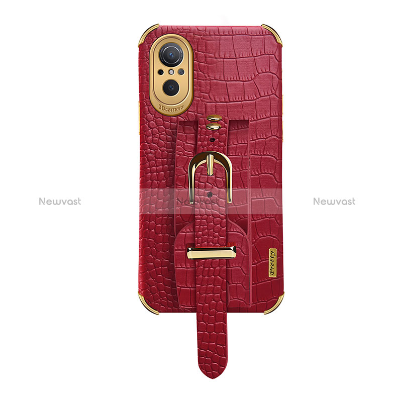 Soft Luxury Leather Snap On Case Cover XD1 for Huawei Honor 50 SE 5G Red