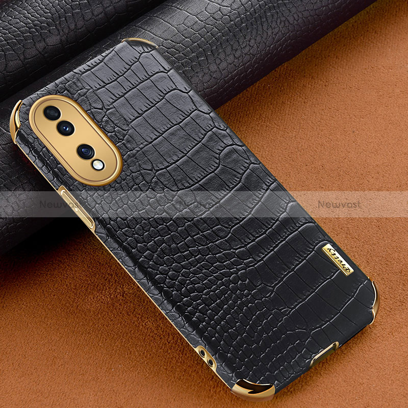 Soft Luxury Leather Snap On Case Cover XD1 for Huawei Honor 70 5G Black