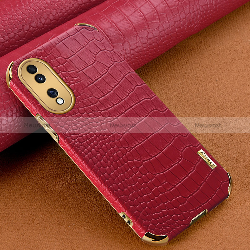 Soft Luxury Leather Snap On Case Cover XD1 for Huawei Honor 70 5G Red