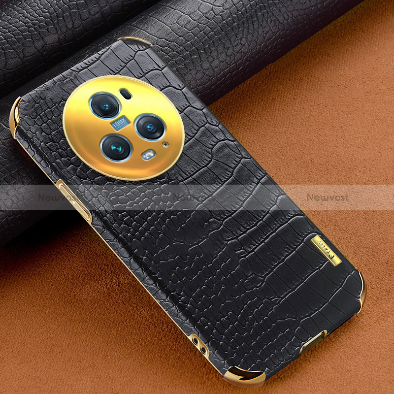 Soft Luxury Leather Snap On Case Cover XD1 for Huawei Honor Magic5 Pro 5G Black