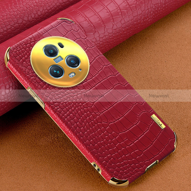 Soft Luxury Leather Snap On Case Cover XD1 for Huawei Honor Magic5 Pro 5G Red