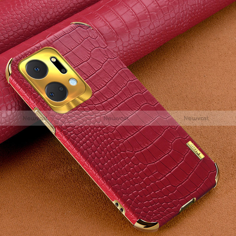 Soft Luxury Leather Snap On Case Cover XD1 for Huawei Honor X7a Red