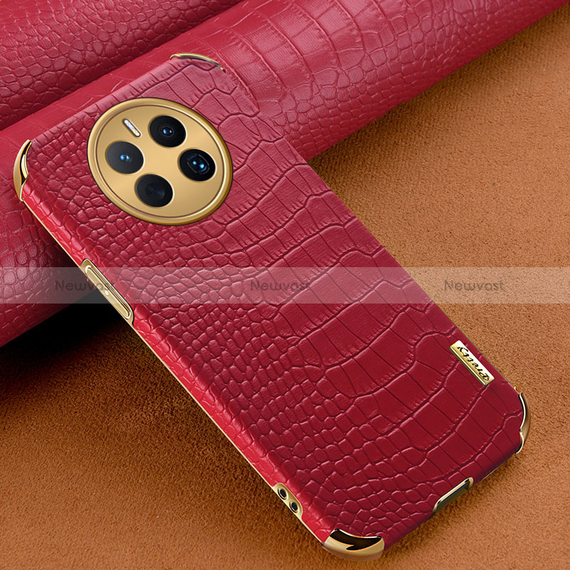 Soft Luxury Leather Snap On Case Cover XD1 for Huawei Mate 50 Red