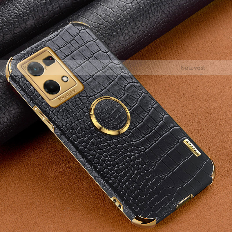 Soft Luxury Leather Snap On Case Cover XD1 for Oppo F21 Pro 4G Black