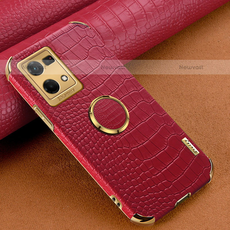 Soft Luxury Leather Snap On Case Cover XD1 for Oppo F21 Pro 4G Red