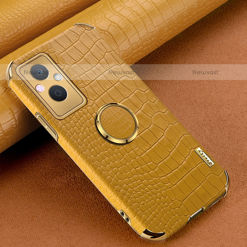 Soft Luxury Leather Snap On Case Cover XD1 for Oppo F21 Pro 5G Yellow