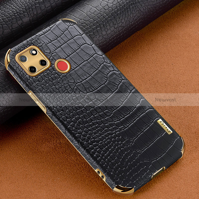 Soft Luxury Leather Snap On Case Cover XD1 for Realme 7i RMX2193 Black