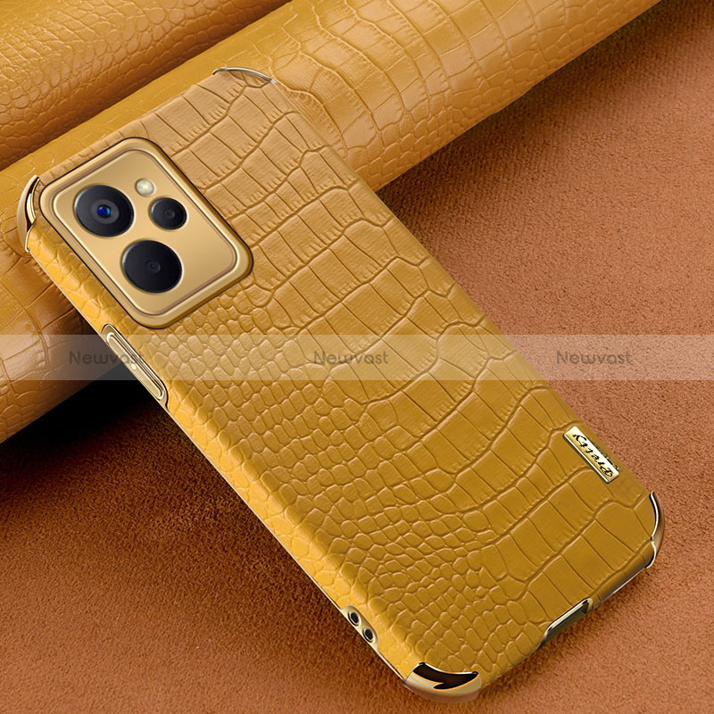 Soft Luxury Leather Snap On Case Cover XD1 for Realme 9i 5G Yellow