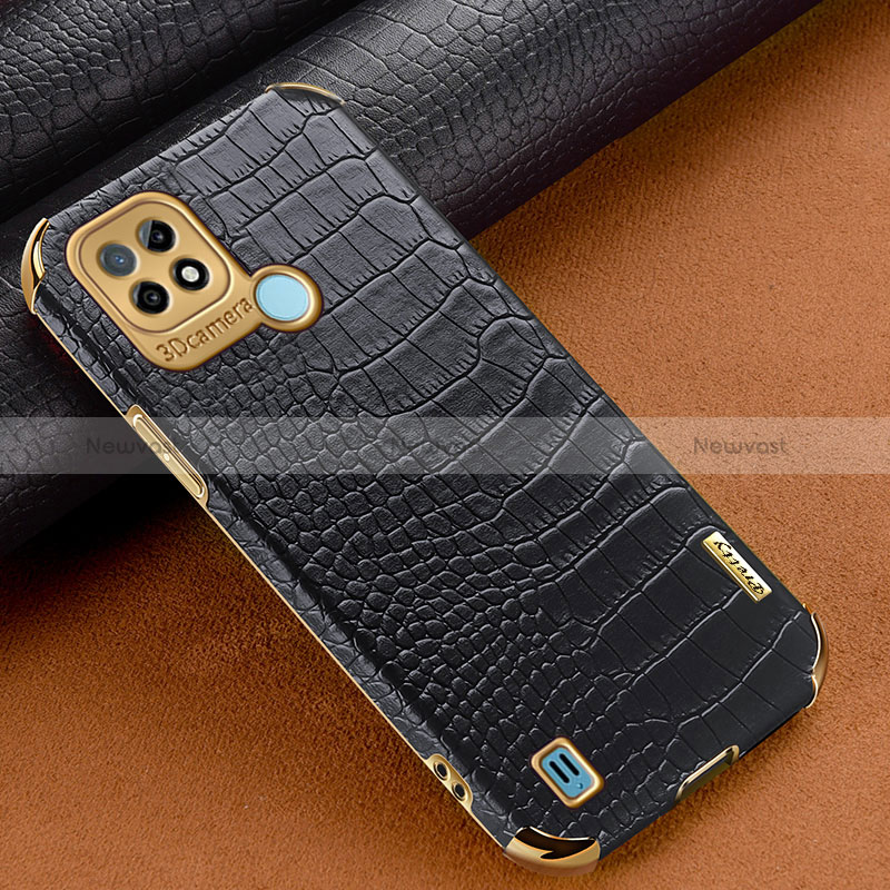 Soft Luxury Leather Snap On Case Cover XD1 for Realme C21 Black