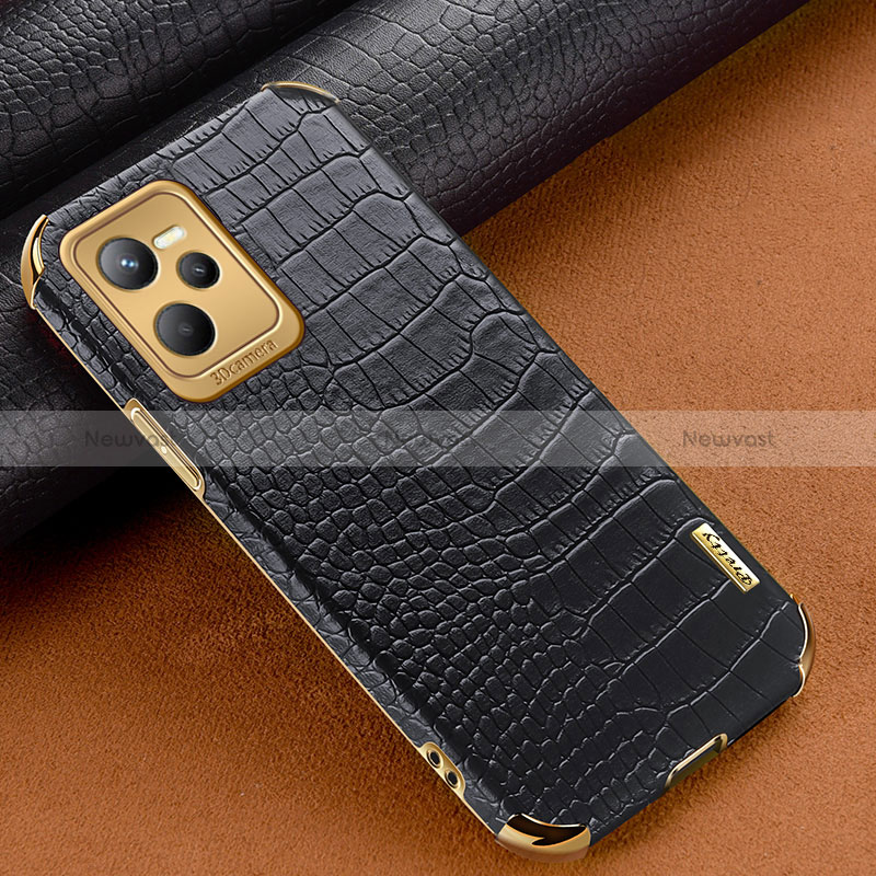 Soft Luxury Leather Snap On Case Cover XD1 for Realme Narzo 50A Prime Black